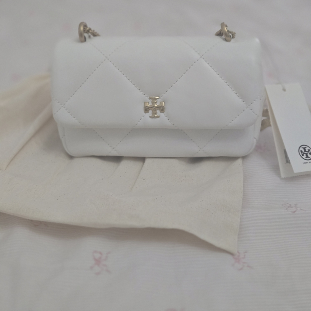 NWOT TORY BURCH Mini Kira Pavé Quilted Leather Shoulder Bag